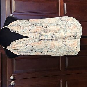 KAARI inked Aztec Print sleeveless Tank Vneck Top Blouse